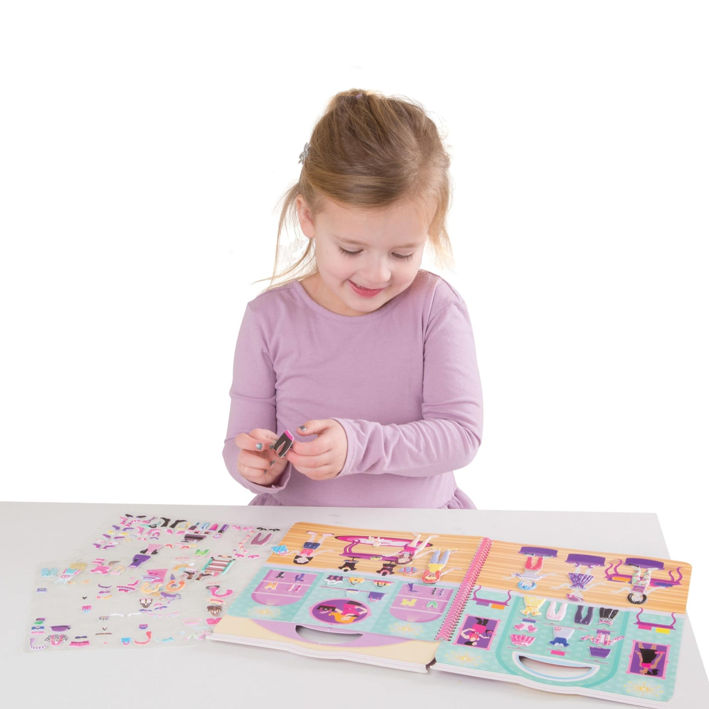 Melissa & Doug Day of Glamour Puffy Sticker Activity Book – 196 Reusable Stickers, Fashion-Themed Travel Toy, Multicolor, 11.2"x8.2"