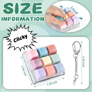 Axlksia Keyboard Fidget Toy, Fidget Clicker Keyboard Fidget Keychain, Button Fidget Gifts For Adults To Relieve Stress And Pass