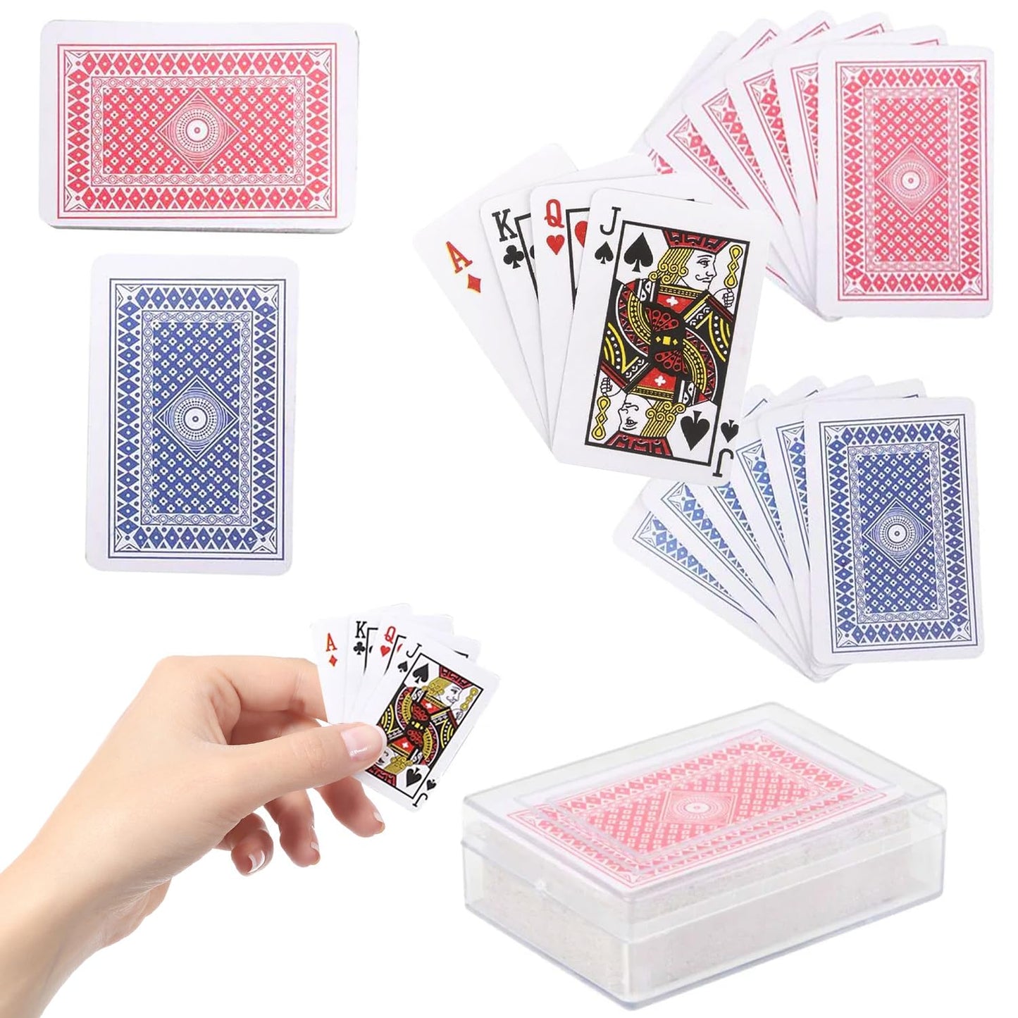 The Dreidel Company Mini Playing Cards Deck, Party Favor, 2.5'' Inches (12-Pack)