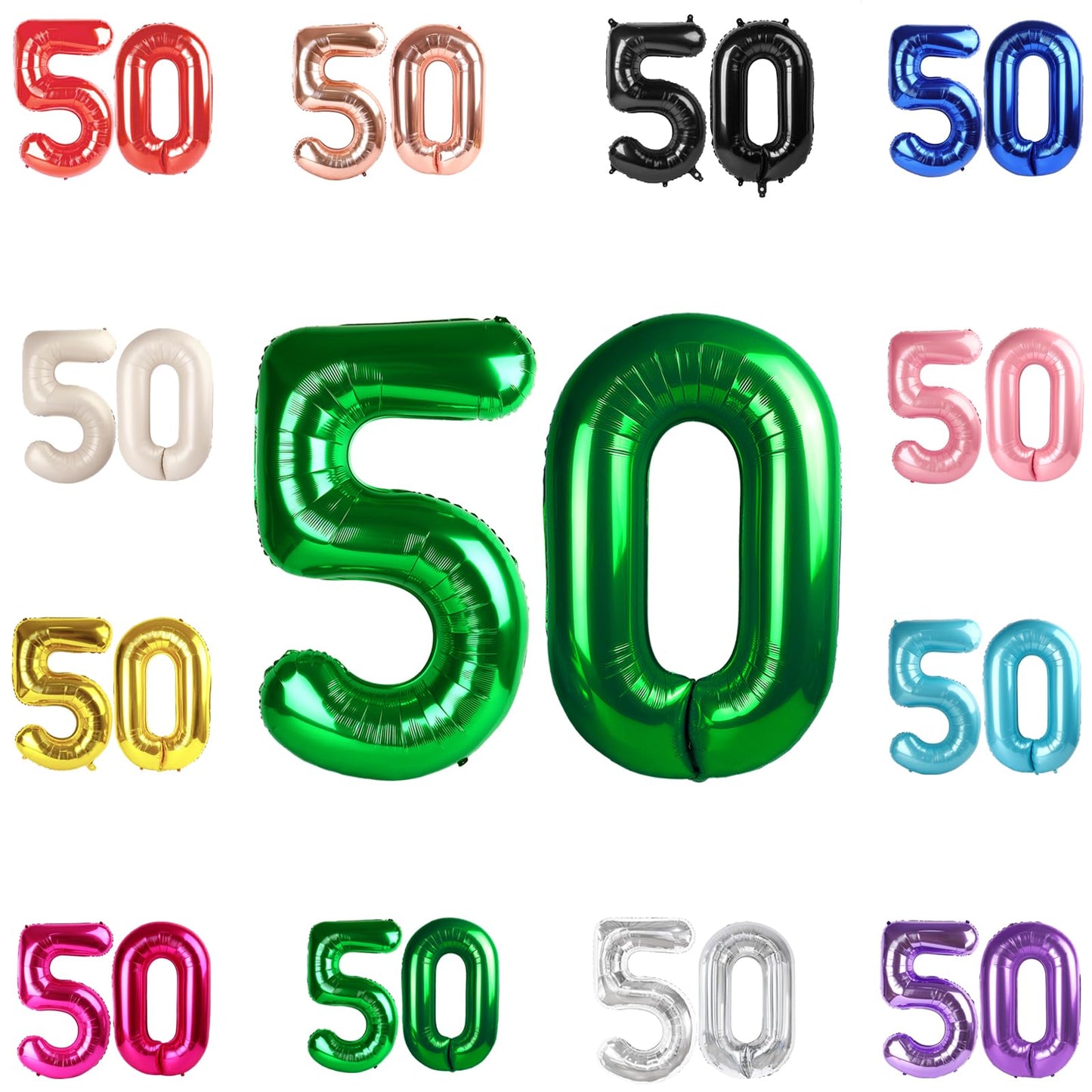 50 Balloon Number, Green Number 50Th Birthday Balloons 40 Inch, 50 Years Old Green Birthday Decorations For Men Women, 50Th Anni