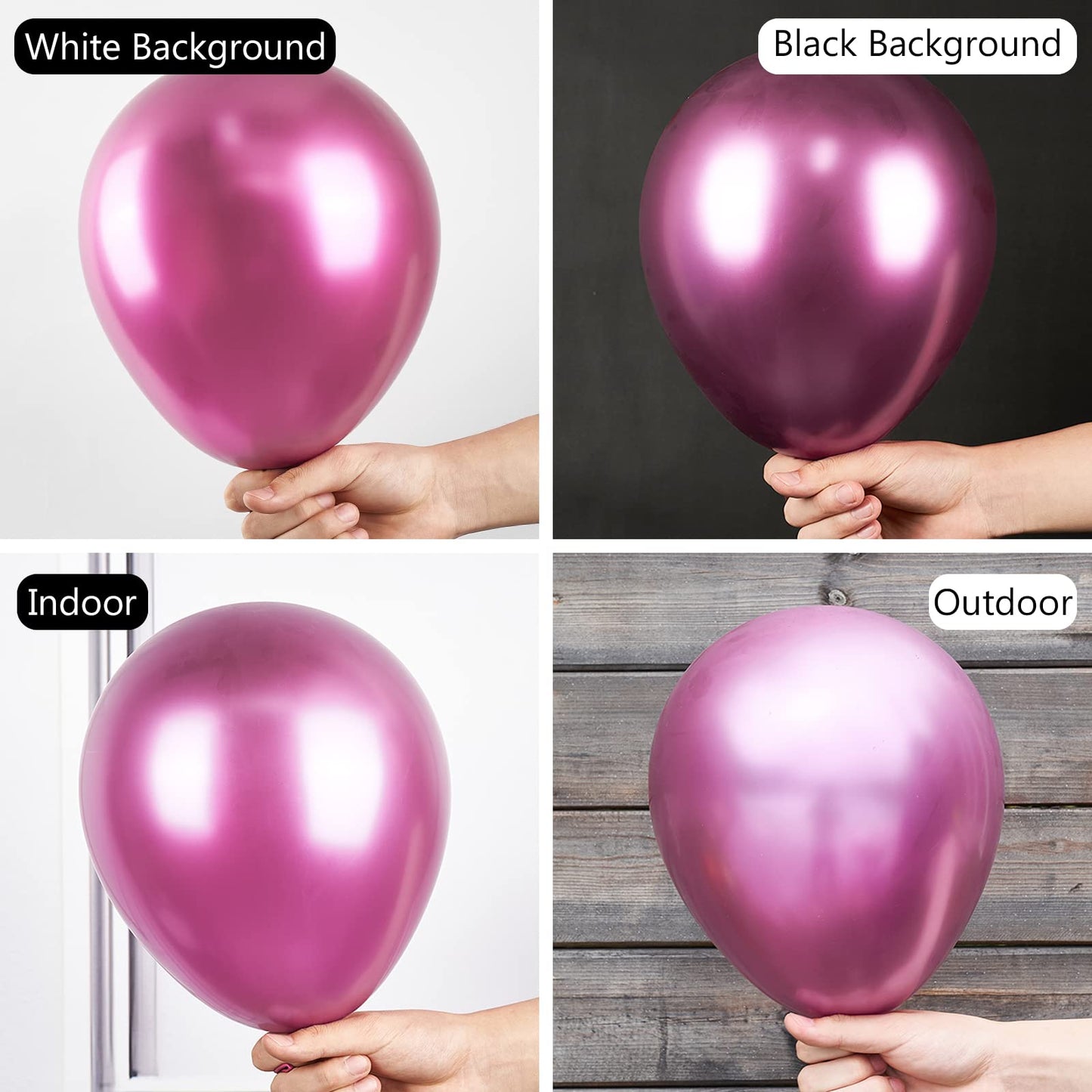 PartyWoo 12 Inch Metallic Magenta Balloons, 50 pcs Rubber Balloons for Party Decorations, Birthday, Baby Shower, Pink-G114