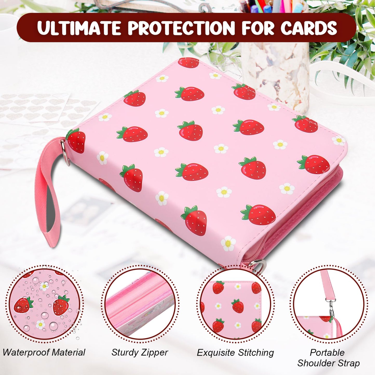 Card Binder 4-Pocket  Othran Card Holder Album 400 Pockets with Shoulder Strap for Boys and Girls Trading Game Sports Cards Organized