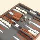 Sun Flair Backgammon Set - 11 Inch Backgammon Sets For Adults, Folding Classic Board Game With Premium Leather Case, Best Strategy And Tip Guide Enclosed (Brown, Small)
