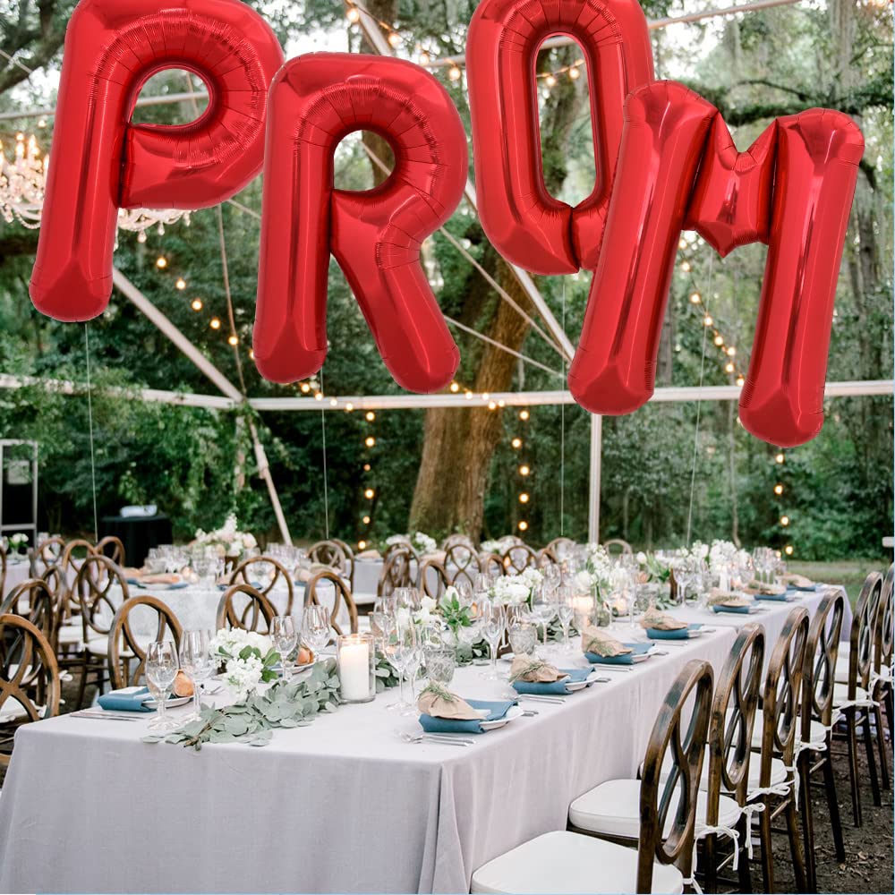 Toniful 40 Inch Large Bright Red Letter Balloons A-Z, Giant Jumbo Helium Foil Mylar Big Letter R Balloons For Birthday Party Ann
