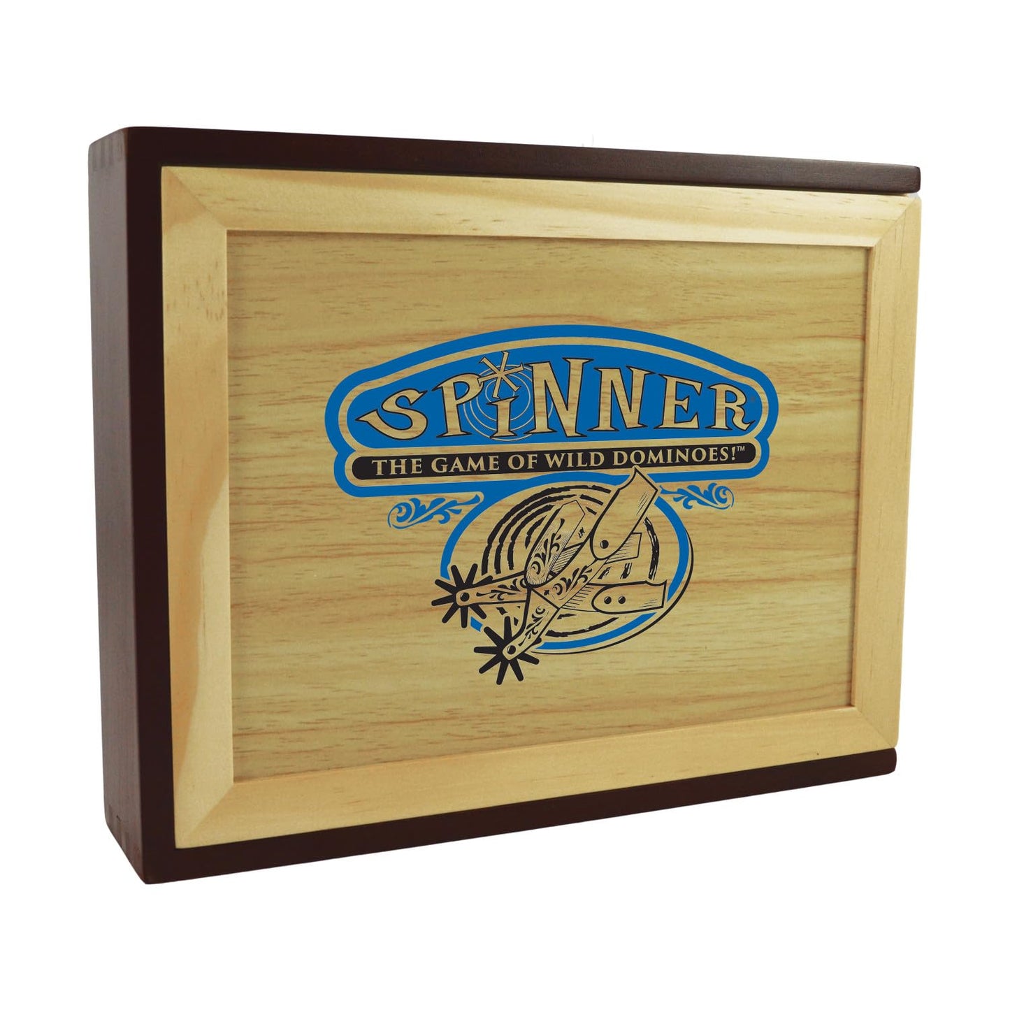 Front Porch Classics Spinner Domino Game Set, Wooden Case, Multicolor, for 2-8 Players, Ages 8+