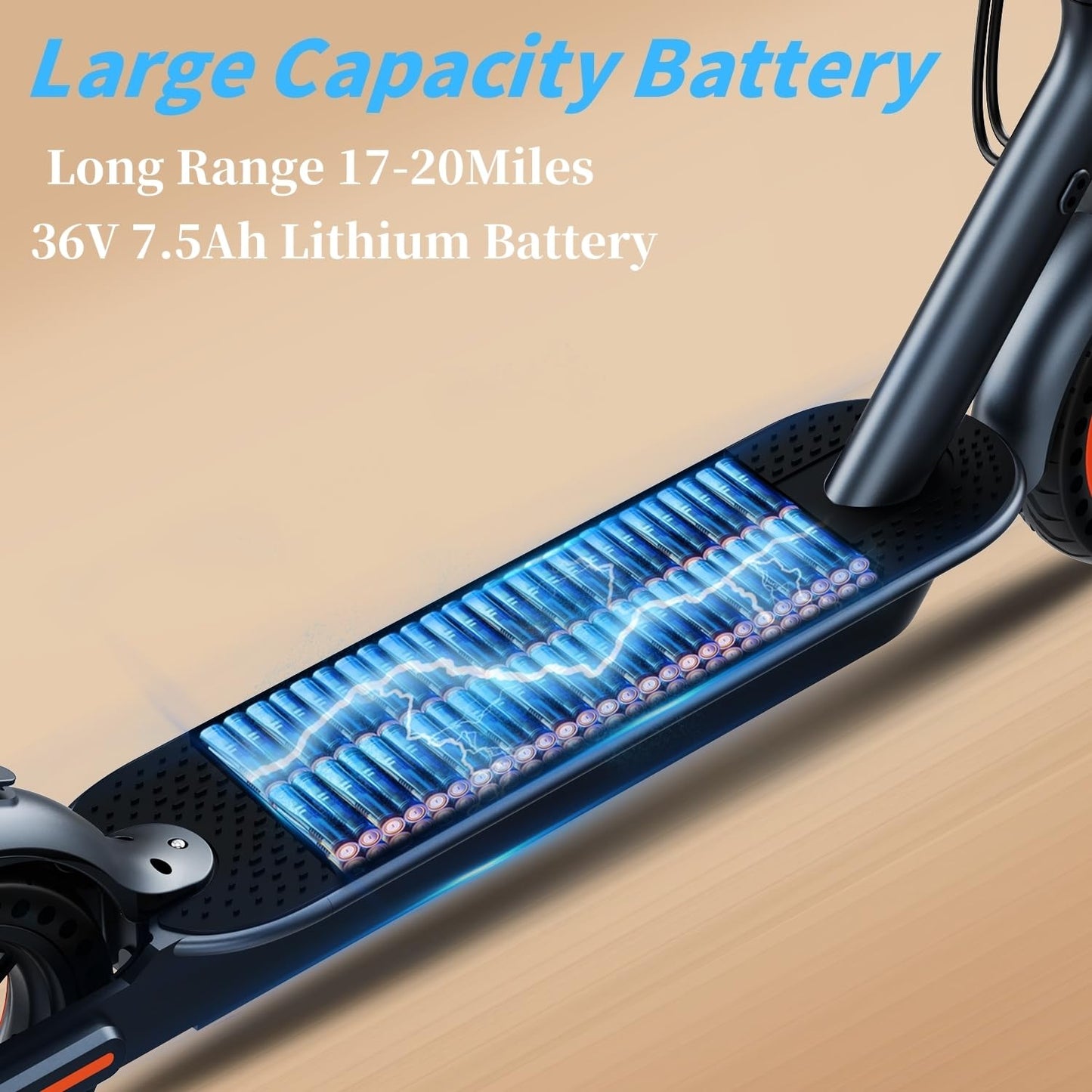 Electric Scooter 500W Motor 18-21 Mile Range & 20Mph Speed  8.5''Solid Tires mature-themed Electric Scooter  Foldable Commuter Electric Scooter with APP Cruise Control  Front and Rear Lights (Black)