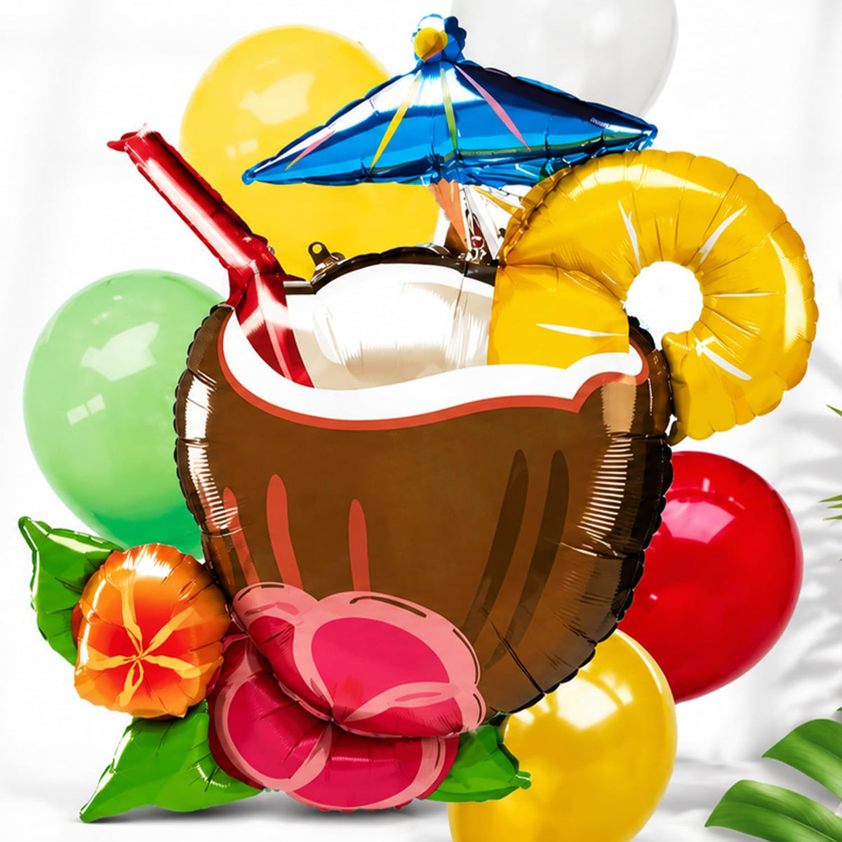 Atpata Funky Fruit Theme Foil Balloon Combos (Coconut) Multicolour