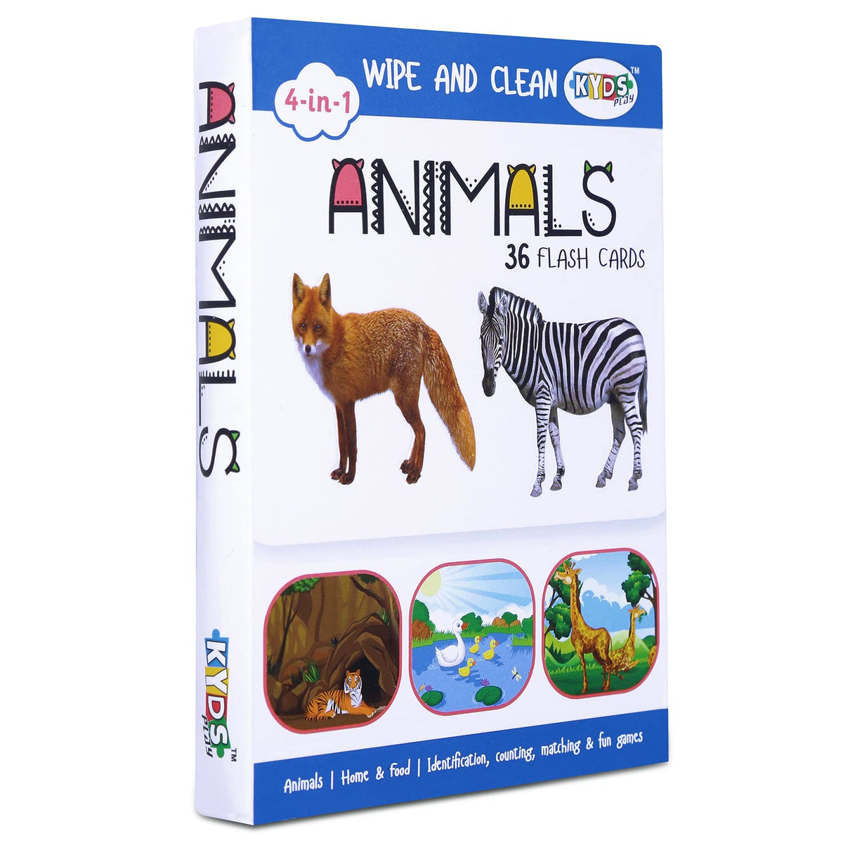 Kyds Play  Animals  Wipe And Clean Activity Math_Skills Flash Cards For Kids
