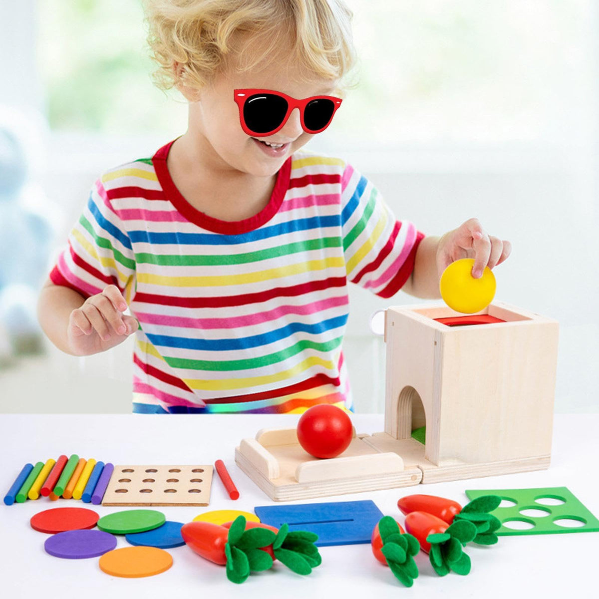 Merishopp Object Permanence Box Drawer Game Fine Motor Skills For Girls Boys Preschool| Baby Learning Toy | Infant Activity Toy 