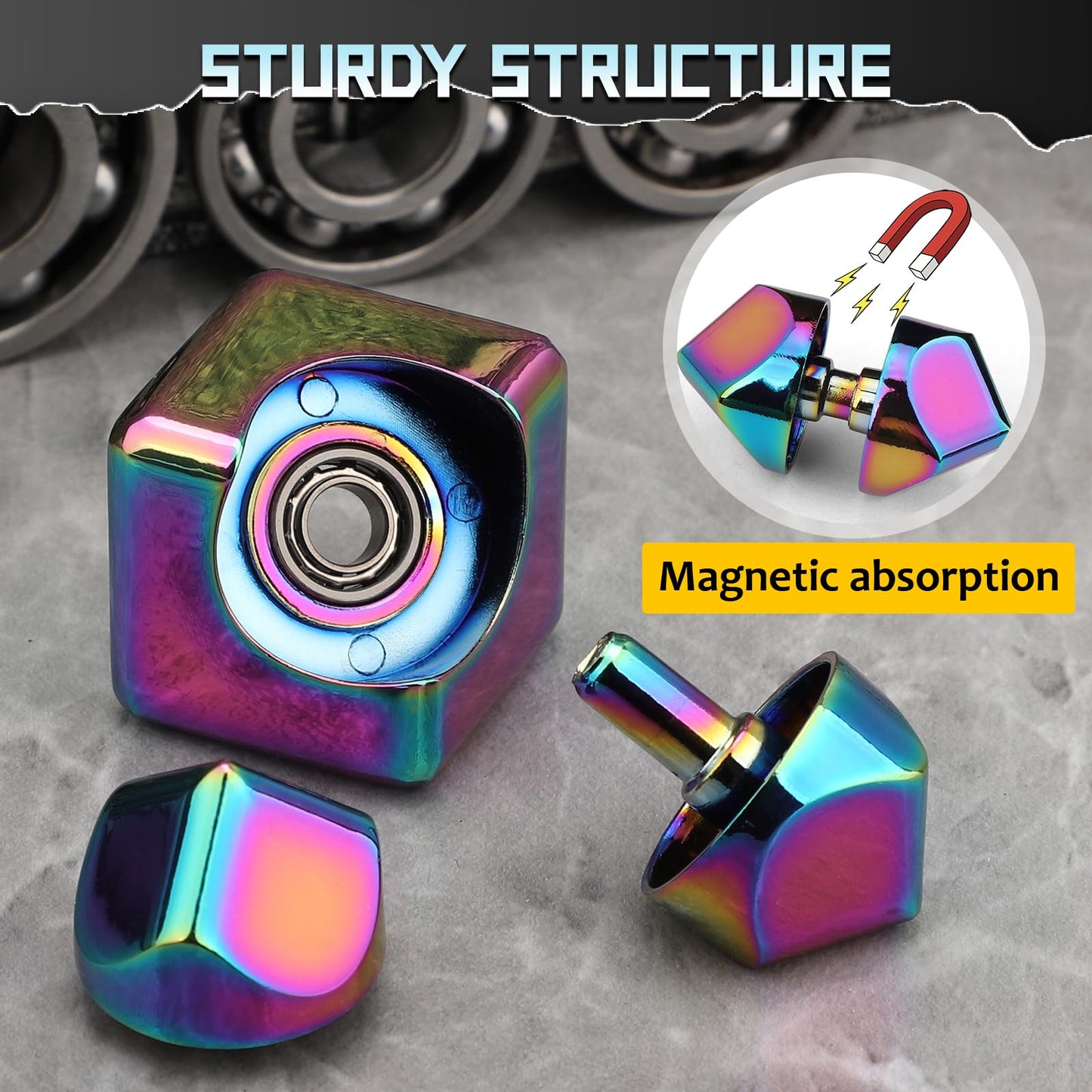 Fidget Spinner Toys Cube Easter Basket Stuffers for Teen mature-themed Kid  Metal Fidget Block Hand Spinner Cool Stuff Desk EDC Gadget Office Toy  Small Anxiety Sensory Toy Tool Stress Relief Gift for Boys