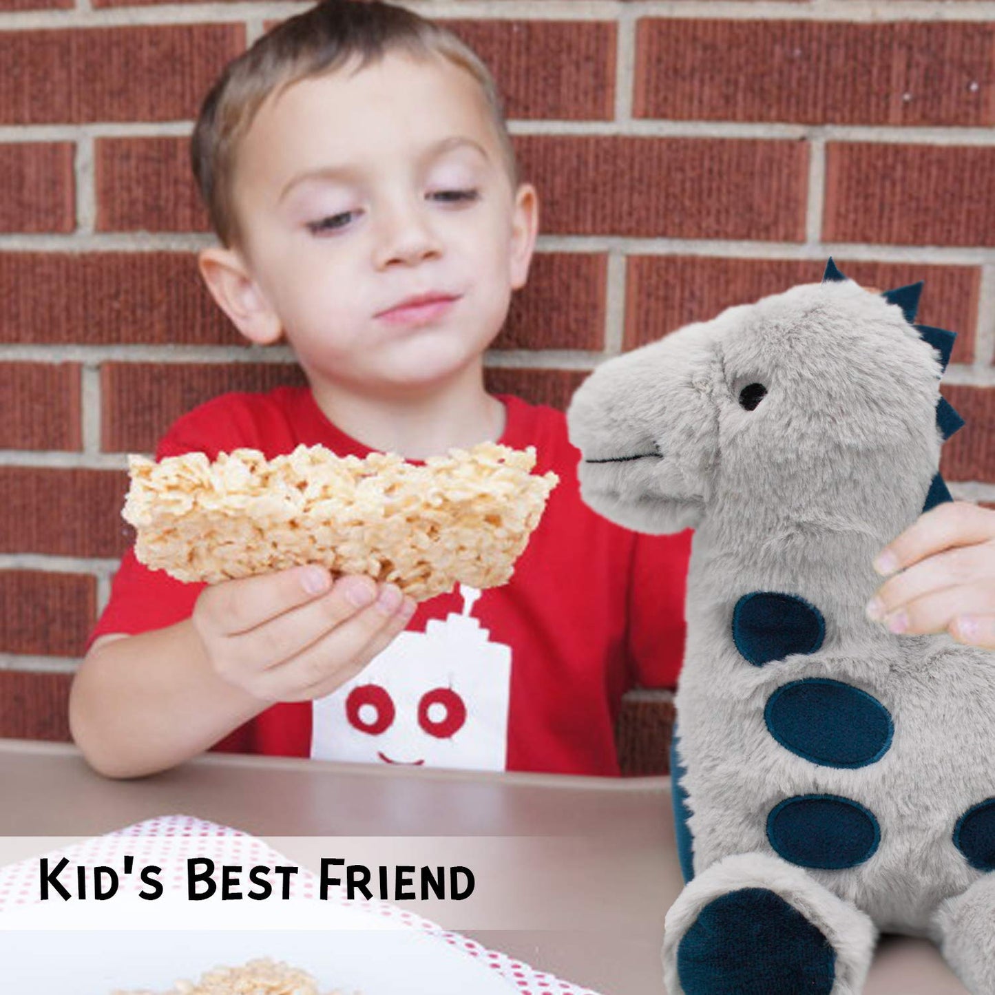 Passionfruit Plush Dinosaur Toys For Kids - 4-Pack Soft & Huggable 12-Inch Stuffed Animals - Cute & Squeezable Dinosaurs For Boy