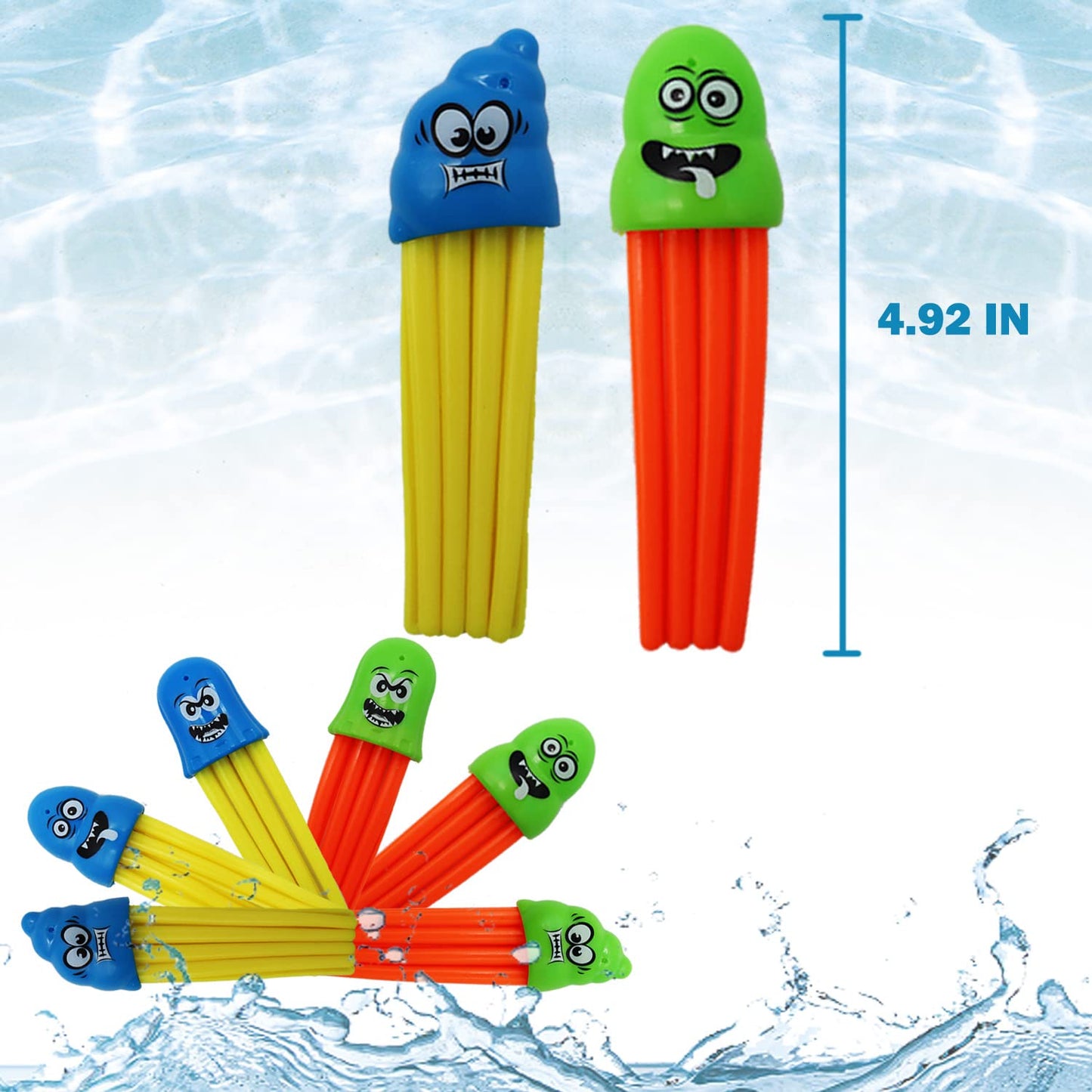 Jellyfish Dive Pool Toy Set For Kids - Pack Of 6 Colorful And Safe Underwater Diving Toys (Set Of 6 Pieces)