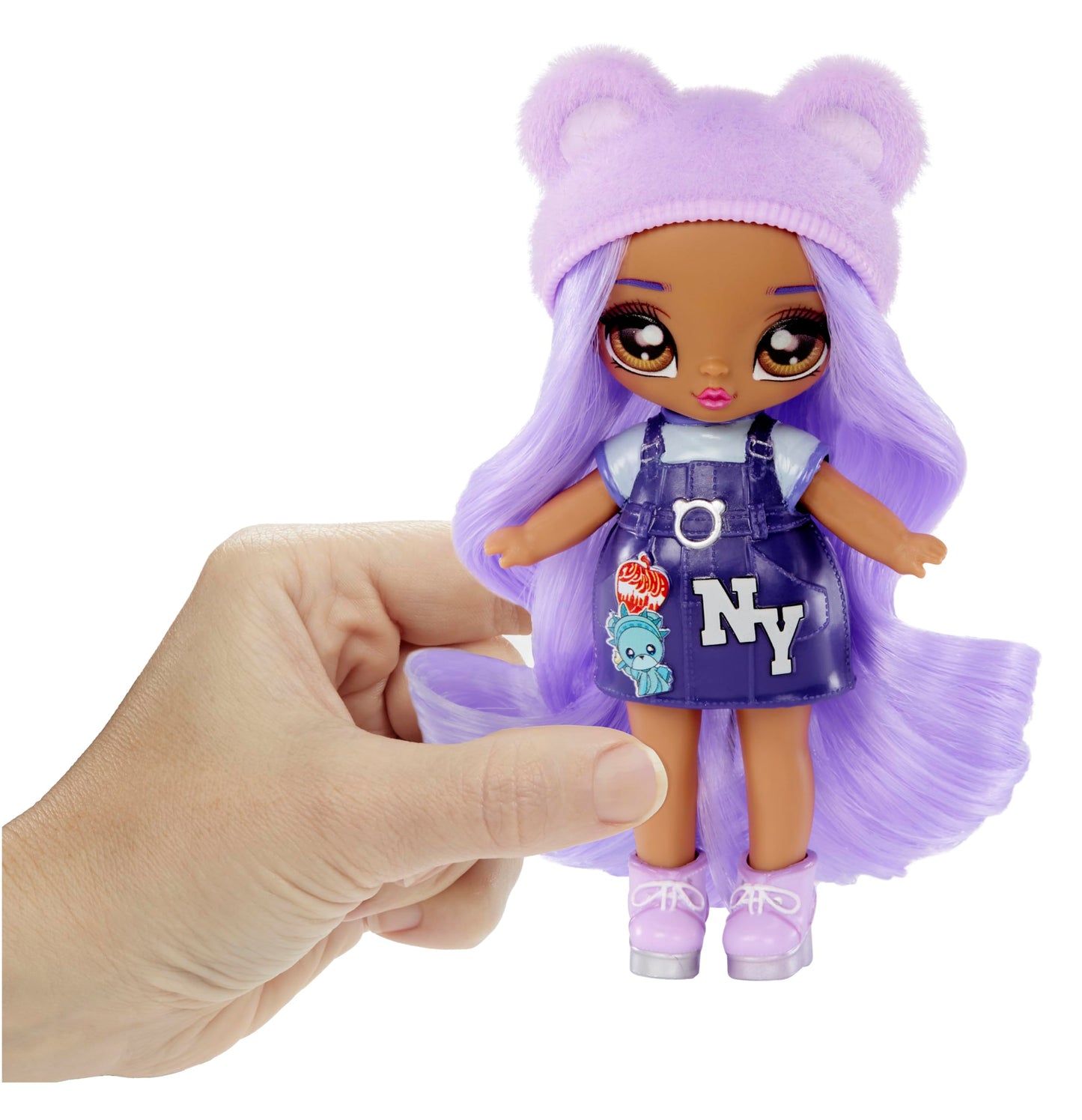 Na! Na! Na! Surprise Mini Backpack Bedroom Lizzy York Fashion Doll, Fuzzy Purple Bear Backpack, Gift For Kids, Ages 5 6 7 8+ Years