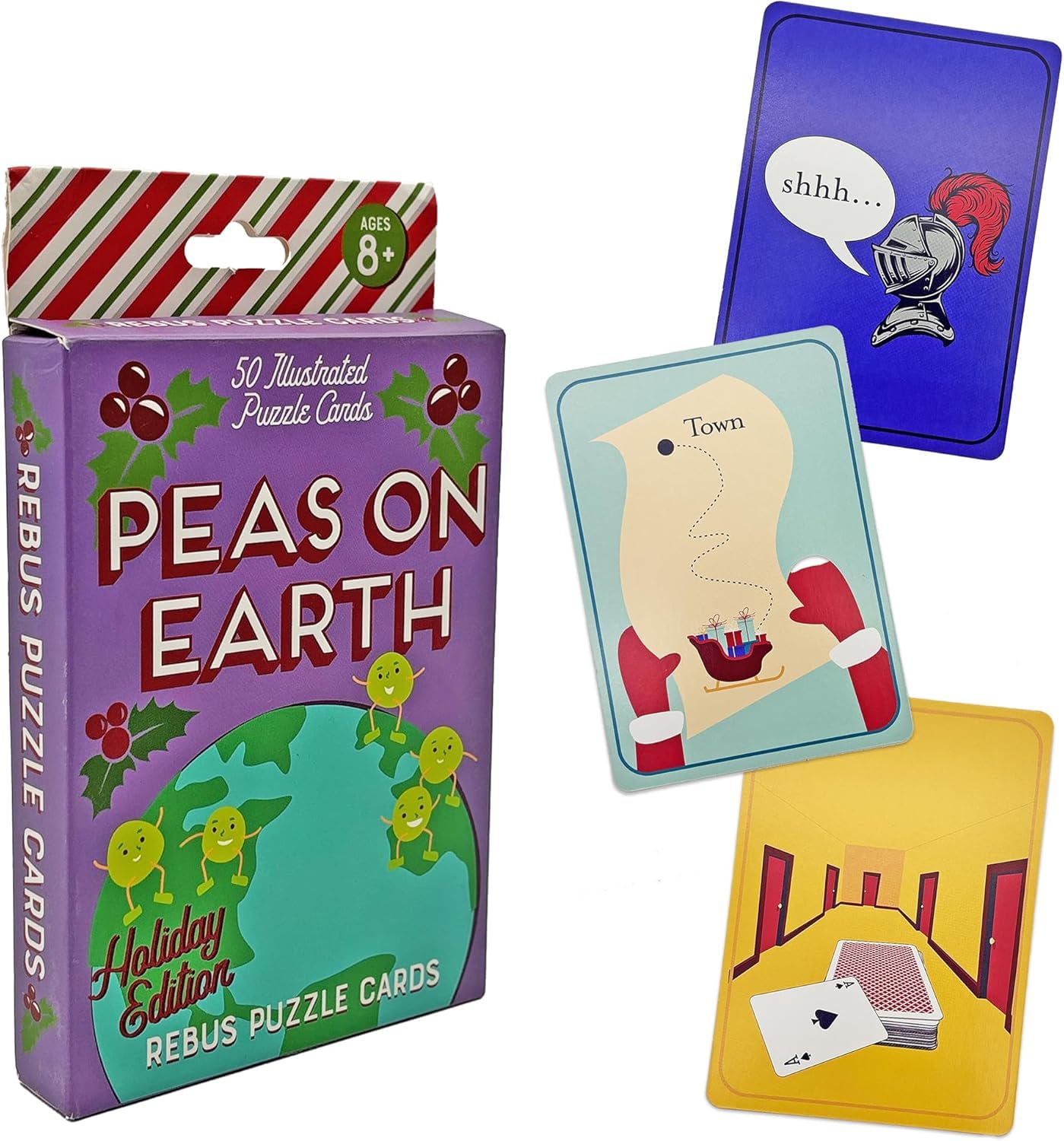 Recent Toys Holly Jolly: Silent Night Rebus Puzzle Cards - A Holiday Themed Deck of Rebus Puzzles, Image Based Riddles, Festive 