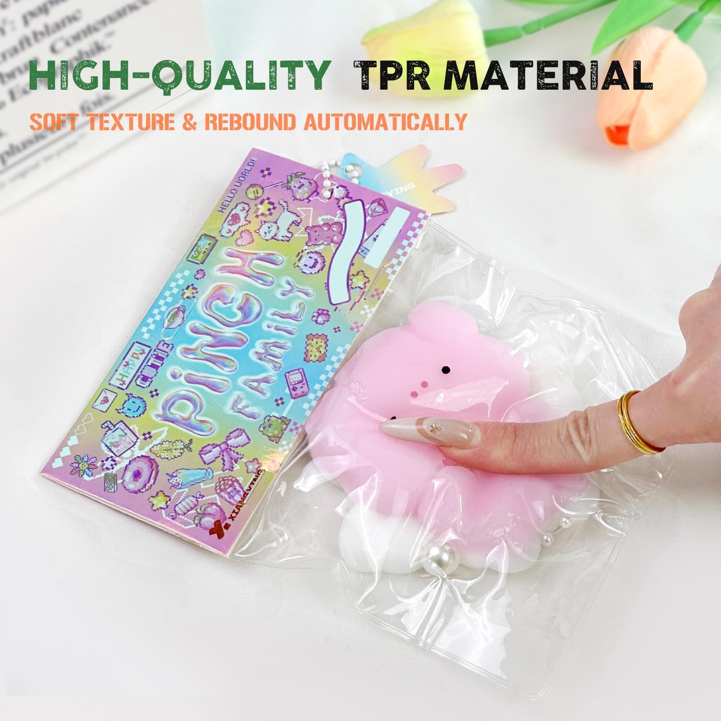 Taba Squishy Toys Cat Paw Squishy Toys Cat Paw Squeeze Toys  Fidget Toys Silicone Squeeze Toy for Stress Relief Cute Soft Squeeze Fidget Toys Party Favors Gift for mature-themed (Angle Pig)