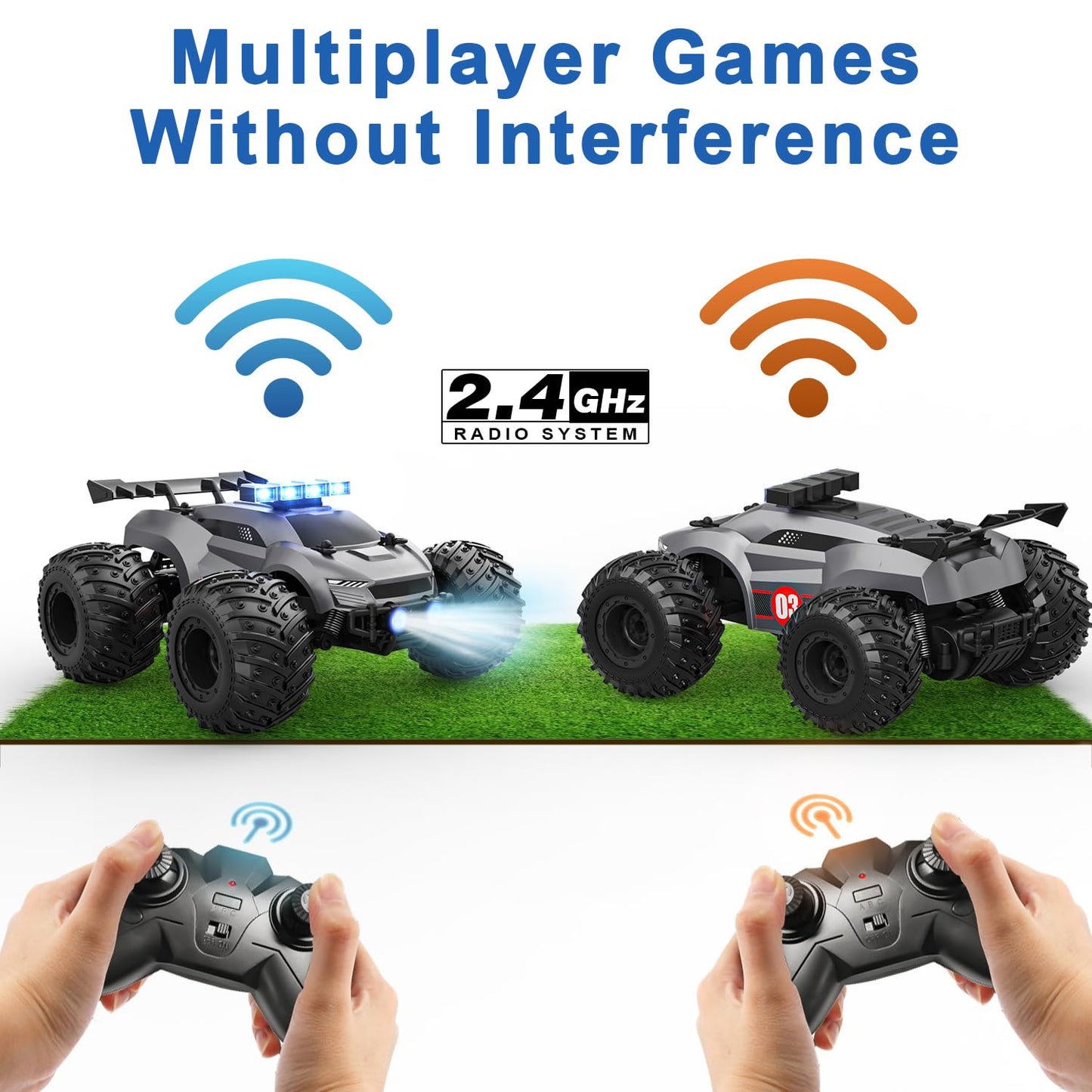 EpochAir Remote Control Car - 20km/h 2.4GHz High Speed RC Cars Offroad with RBC &Headlights &Headlamps, Toy Car Gift for 3 4 5 6