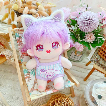 Niannyyhouse 20Cm Plush Doll Clothes Camisole Romper Kpop Doll Dress Up (Purple+Blue)