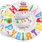 Whaline 3Pcs Happy Birthday Inflatable Pool Floats Swim Rings Colorful Words Birthday Cake Swimming Pool Tubes for Adults Teens 