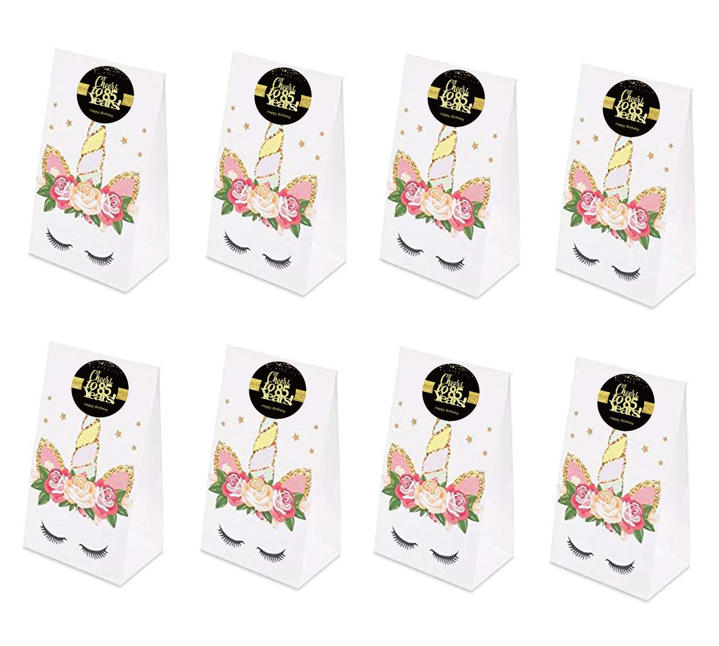 Sumerk 48 Pcs Cheers To 85 Stickers Large Bottle Stickers 85Th Birthday Stickers Card Seals 2 Inches Round Happy Birthday Party