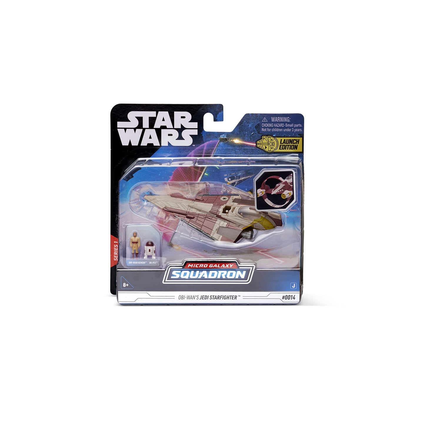 STAR WARS Micro Galaxy Squadron OBI-WAN Kenobi Jedi Starfighter 5-Inch Vehicle with 1-Inch Figures, Multicolor, Model SWJ0014