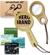 Adventure Set - 2X Wood Magnifying Glass For Kids With 4 Pictures - Wooden Montessori Toy - Learn And Explore