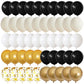 Dagelar Black Gold Beige Balloons, 60Pcs Black Gold White Sand Balloons Party Balloons With Metallic Gold Confetti Party Balloon