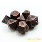 Bescon Antique Copper Solid Metal Polyhedral D&D Dice Set Of 7 Old Copper Metal Rpg Role Playing Game Dice 7Pcs Set