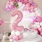 Rainbowq Party 2 Balloon Number 40 Inch For Boy Or Girl Big Pink 0-9 Foil Mylar Large 2 Number Balloon Happy 2Nd Birthday Party