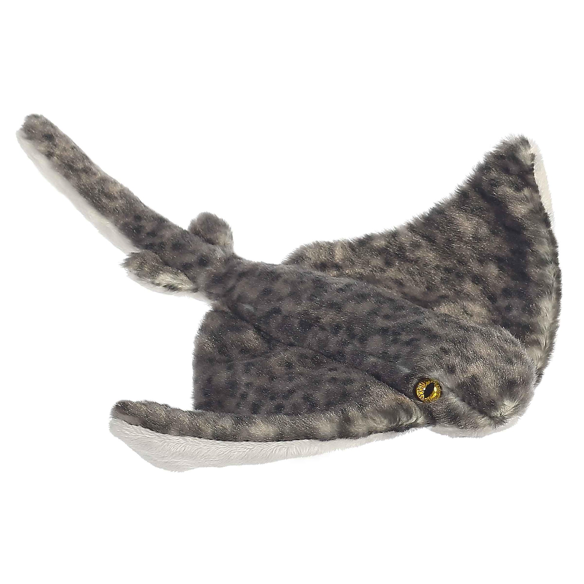 Aurora® Adorable Mini Flopsie™ Sting Ray Stuffed Animal - Playful Ease - Timeless Companions - Gray 8 Inches