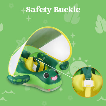 Sloosh Baby Swimming Floats With Removable Sun Canopy, Inflatable Baby Pool Float, Sea Turtle Design Infant Swim Float Ring Swimming Pool Accessories For Age 12-36 Months(S)