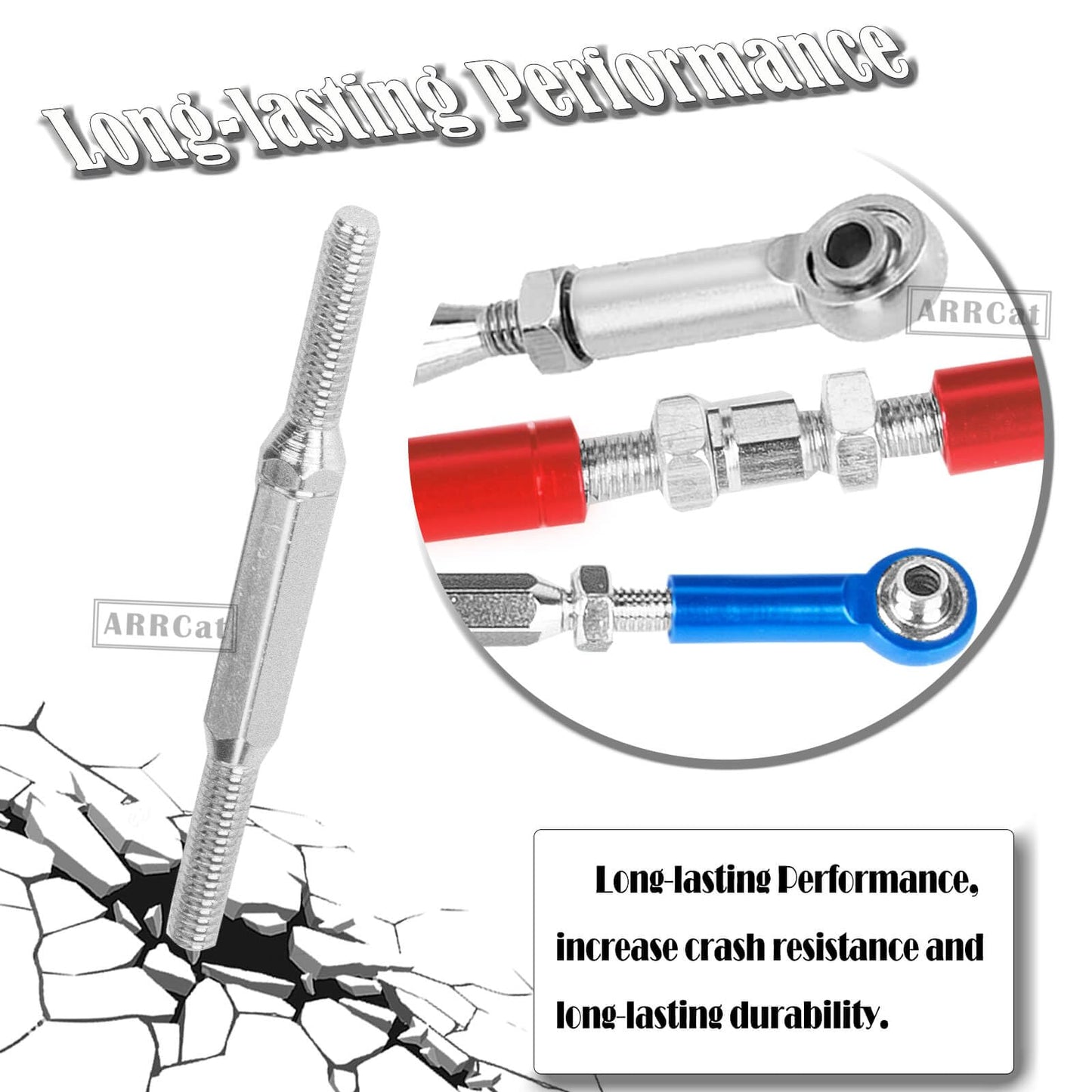 ARRCat Upgrade Parts Turnbuckles Camber Links for 1/10 Slash 2WD 4X4/Rustler 2WD 4X4/Hoss 2WD 4X4/Stampede 2WD 4X4 RC Truck, Alu