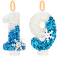 Snow Themed Birthday Candles, Birthday Candle for Party Supplies, Winter Birthday Party Supplies, 2.76 inch Number 19 Candle Cak