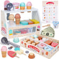 Wooden Ice Cream Counter Playset for Kids, Toddler Girl Toys Kitchen Playset Pretend Play Gifts for 3 4 5 6 Year Old Girl or Boy
