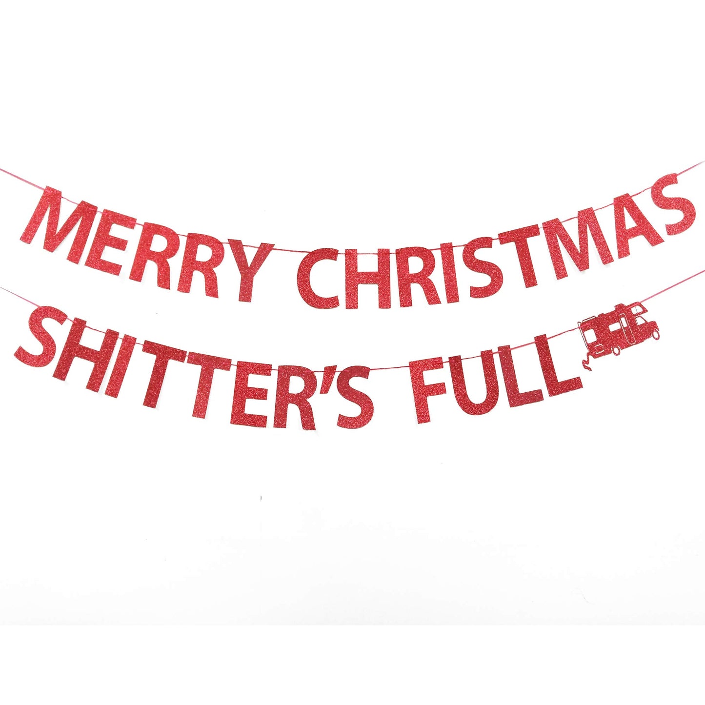 Merry Christmas Shitters Full Banner, Ugly Christmas Sweater Party Banner, Christmas Vacation Party Decorations Banner, Funny Ch