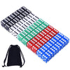 AUSTOR 50 Pieces Game Dice Set, 5 Colors Square Corner Dice with Velvet Storage Bag, Play Games Like Tenzi, Farkle, Yahtzee, Bun