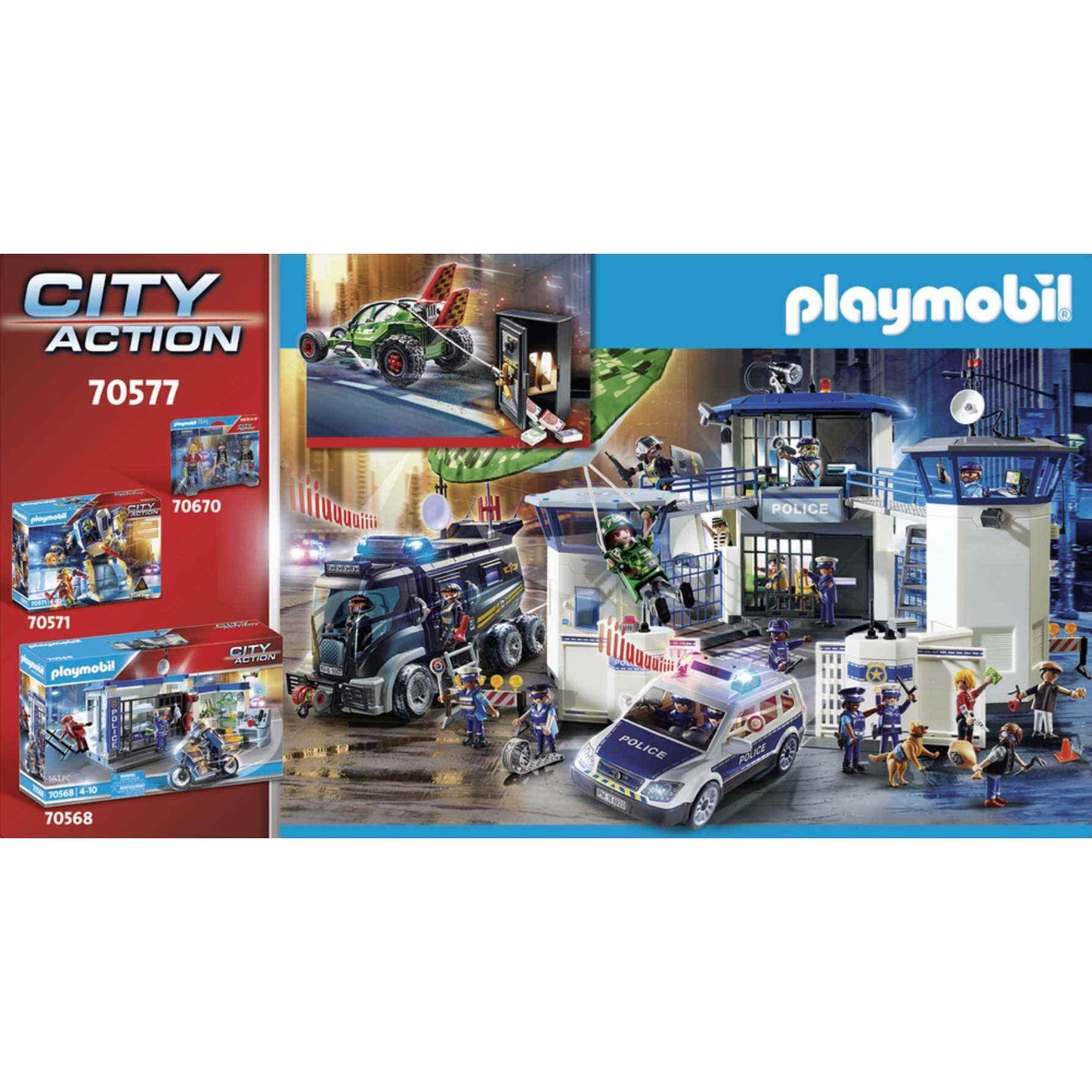 Playmobil Police Go-Kart Escape Toy - Multicolor, One Size, Model 70577, Plastic Material