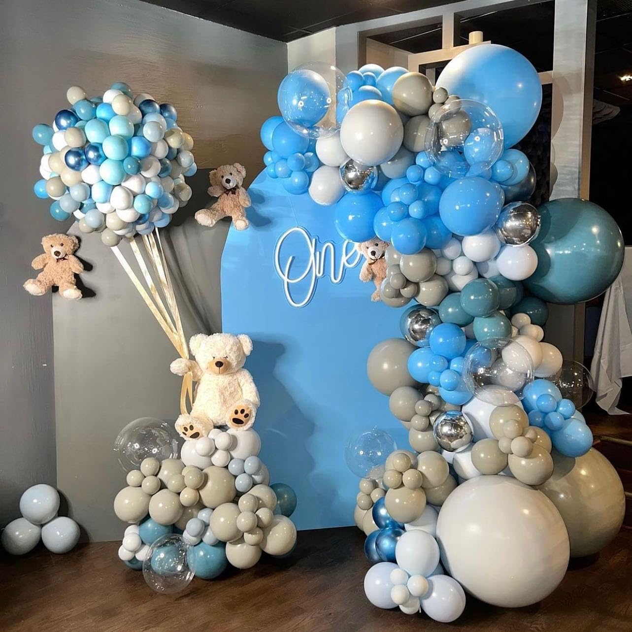 Bezente Blue Balloons Latex Party Balloons - 150 Pack 5 Inch Matte Small Light Blue Helium Balloons For Birthday Wedding Baby Sh
