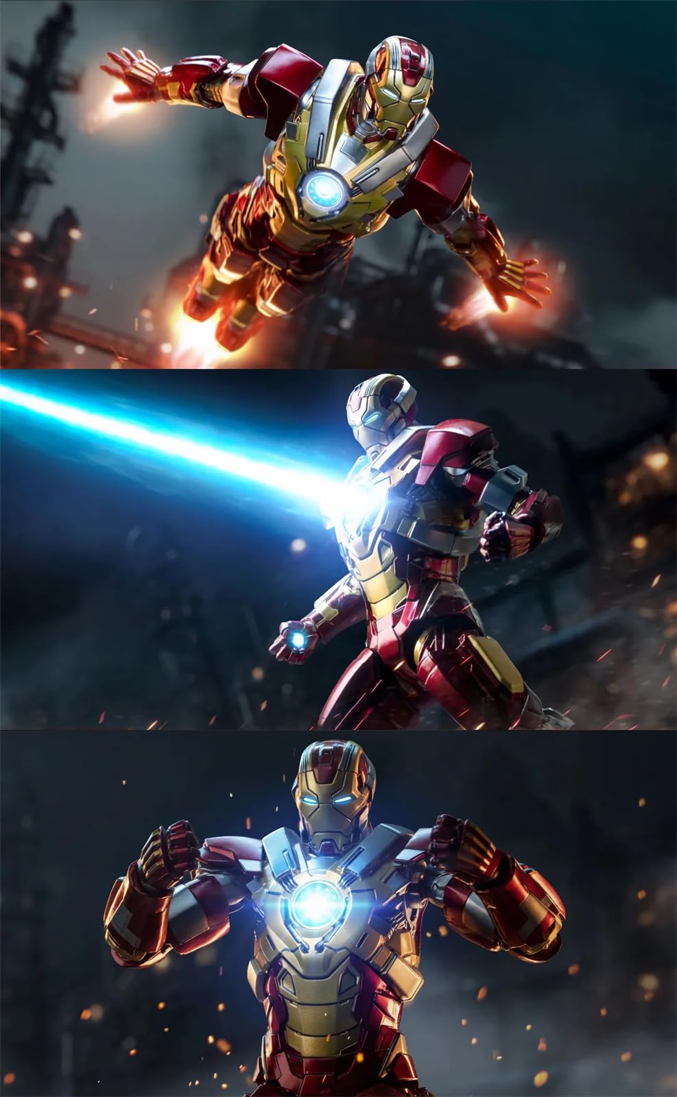 Banobi 7 Inch Ironman Mk17 Action Figure (1/10 Scale) With Lots Of Accessories,Exquisite Painting Collectible Toy