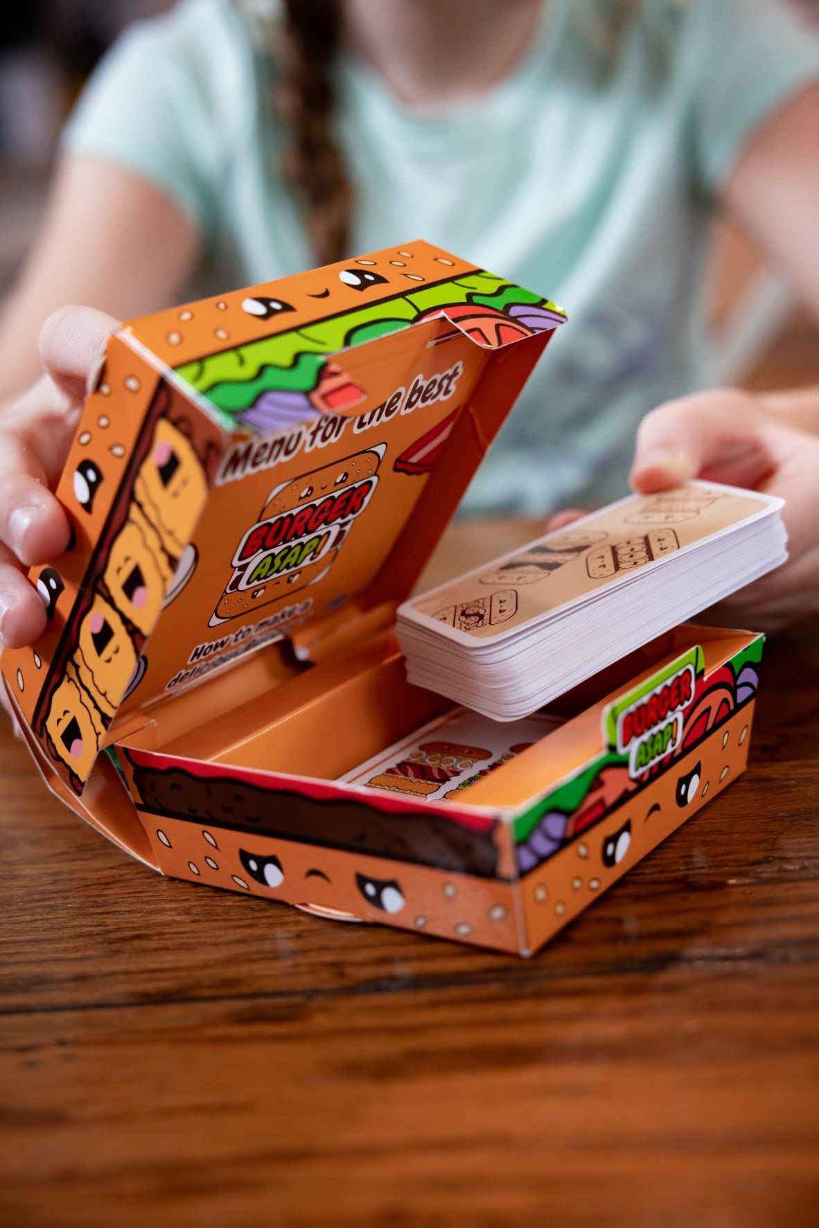 Blue Orange Burger ASAP! Speed Matching Card Game for Kids & Family, 2-5 Players, Ages 7+, Cardstock, Orange, Model MIXBUR01US