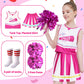 Parttely Girls Cheerleader Costume Outfit Set, Cheerleading Outfit Cheer Uniform For Halloween Birthday 3-10 Years