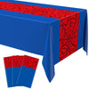 Remagr 54 x 108 Inch Halloween Spider Birthday Party Tablecloth Plastic Disposable Hero Table Cover Large Plastic Rectangular Ta