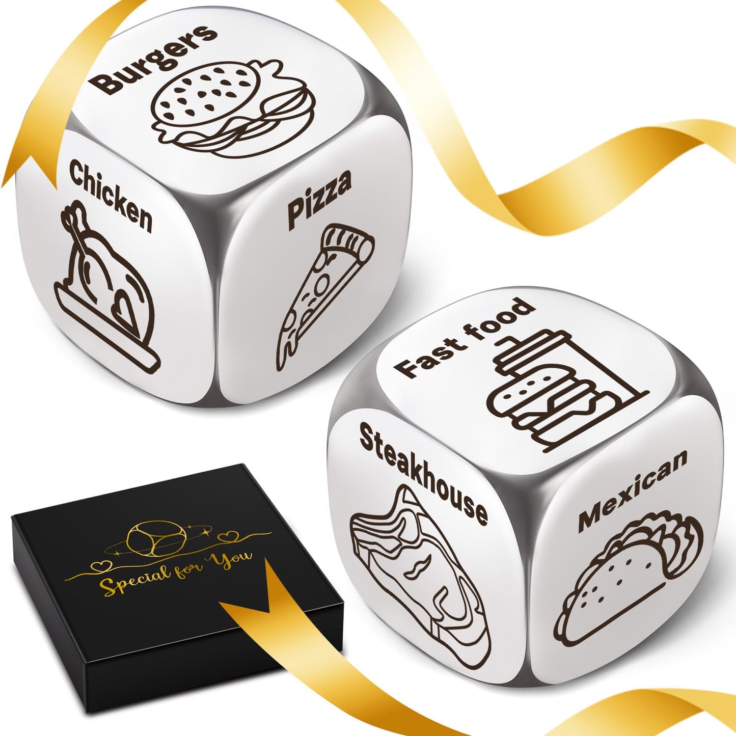 Fathers Day Dad Gifts Baskets From Daughter Son Wife, Gifts For Men Him Her, Couple Gifts For Boyfriend, Winzwon Food Dice Anniv