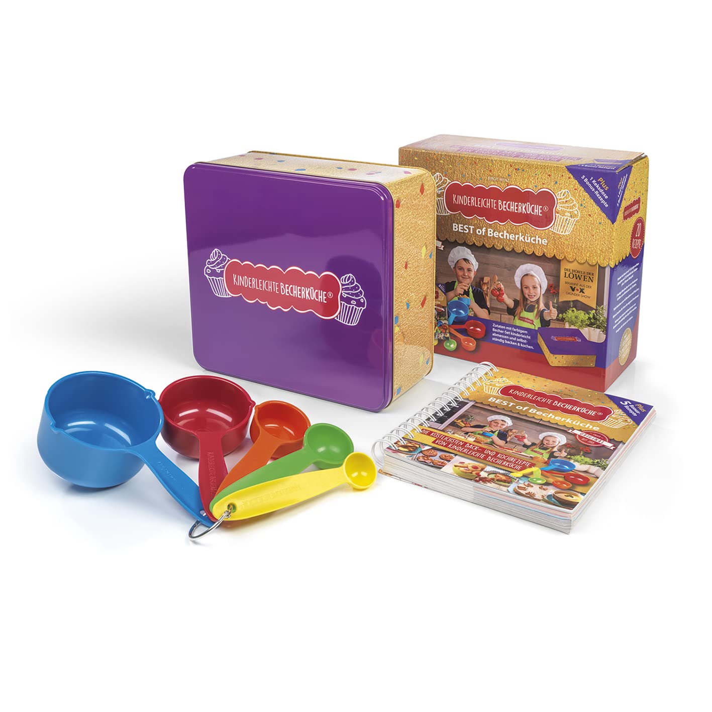 Becherkche Best Of Baking Set Including 5 Colourful Measuring Cups In Practical Biscuit Tin For Your Own Cookies | The 15 Most P