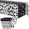 Oudain 6 Pcs 54 x 108 Western Party Decorations Cowgirl Rodeo Paisley Tablecloths Plastic Rectangle Table Runner Table Cover Bir