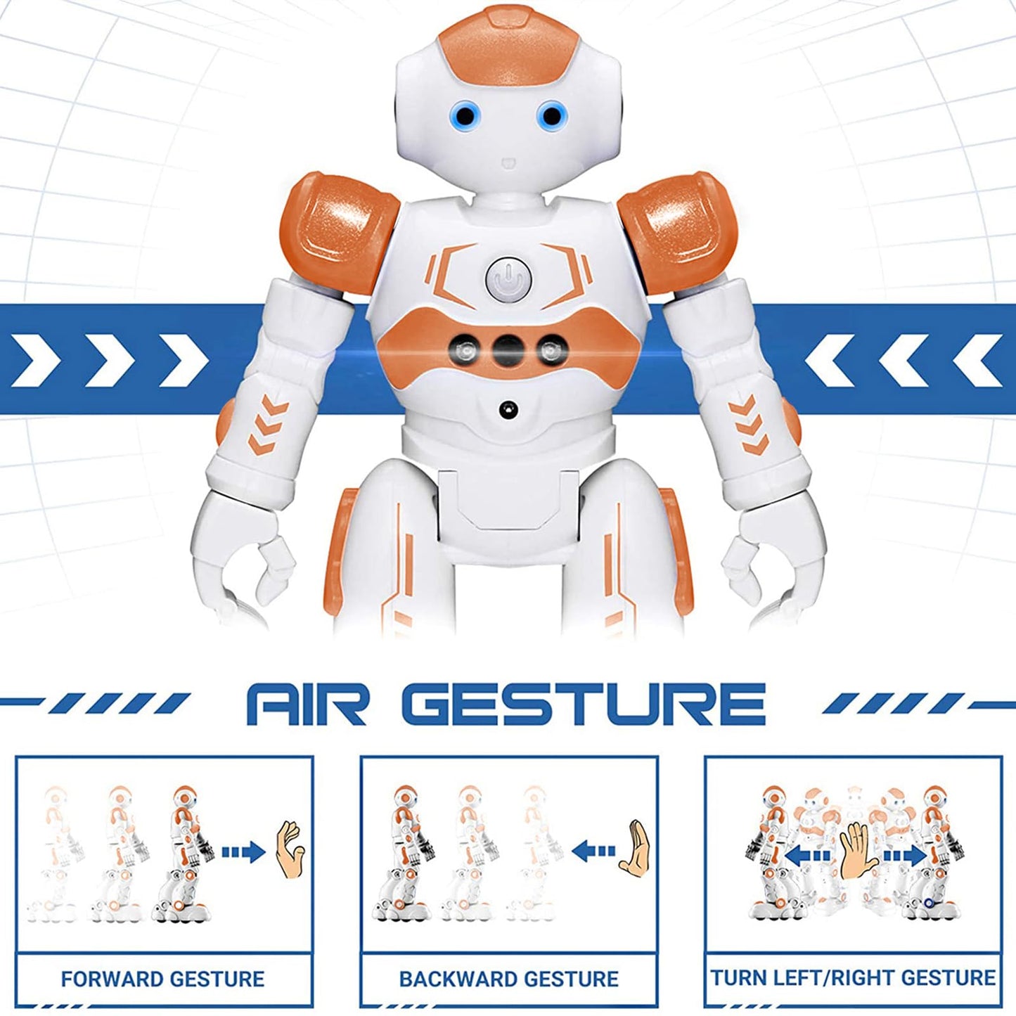 KingsDragon RC Robot Toys for Kids  Gesture & Sensing Programmable Remote Control Smart Robot for Age 3 4 5 6 7 8 Year Old Boys Girls Birthday Gift Present Orange