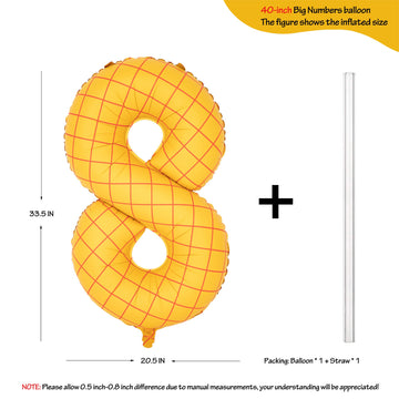 40 In Matte Yellow Number Balloons Helium Foil Mylar Balloon Birthday Party Banquet Decoration Digital 8