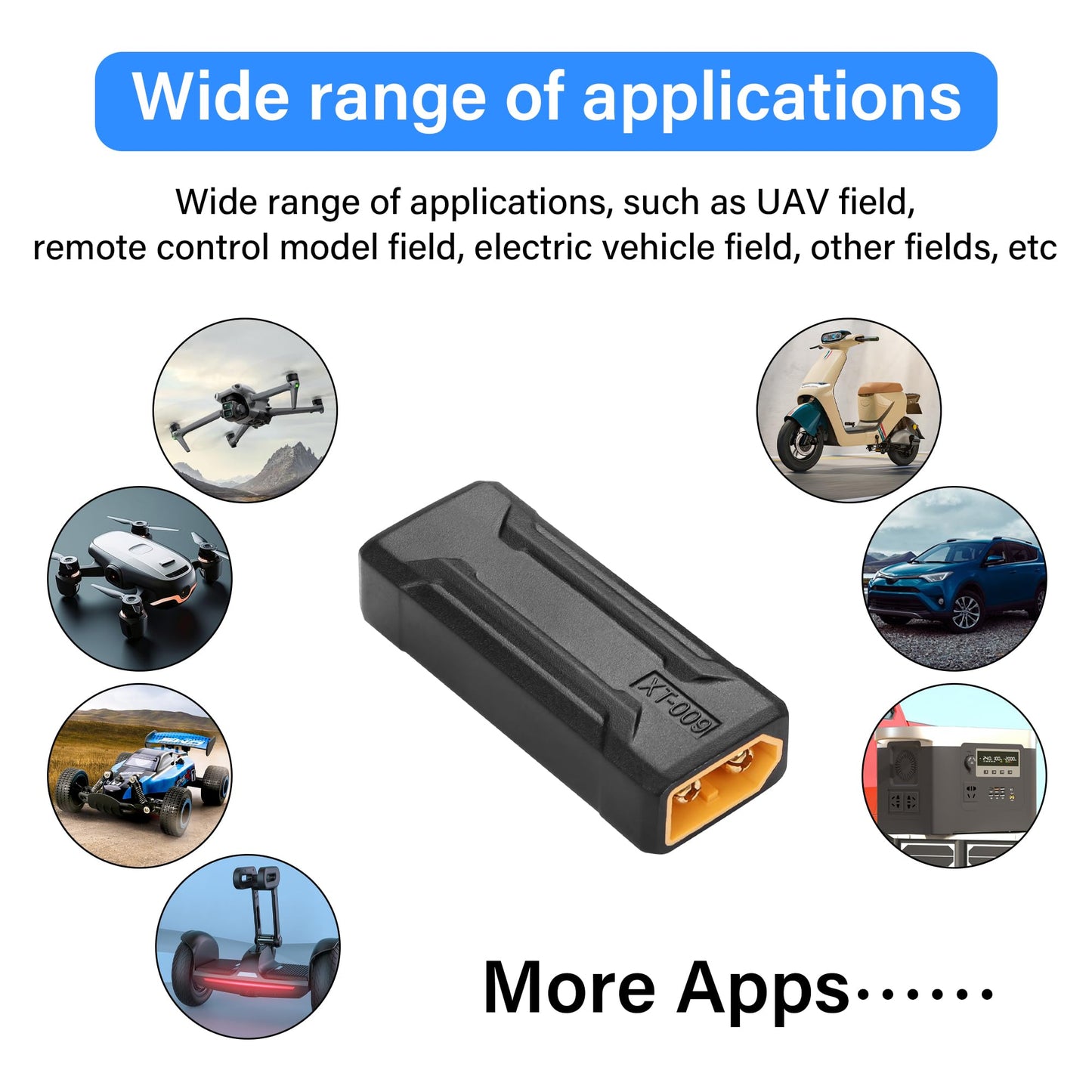 Sinloon 2 Pack Xt60 Male To Male Connector Adapter Xt60 Wireless Adapter For Rc Fpv Toy Car Plane Drone Battery (Male To Male)
