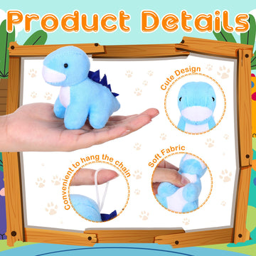 Aoriher 20 Pack Valentine'S Day Plush Mini Dinosaur Stuffed Animal Bulk Dinosaur Party Favors Toys Soft Dino Figures Assortment Cute Dino Plush Easter Bags Filler For Boys Girls