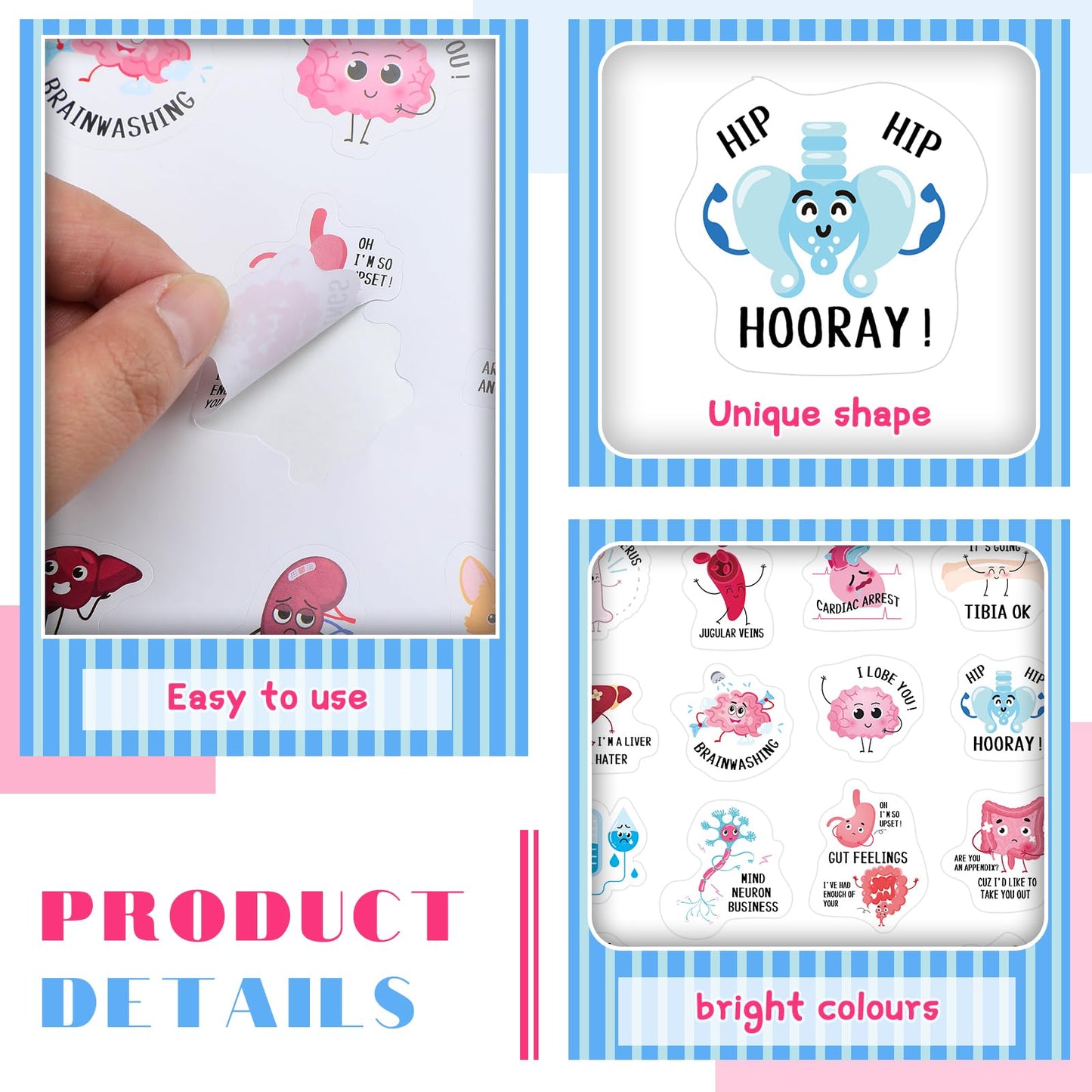 400 Pcs Nursing Stickers Funny Pun Nurse Stickers Medical Themed Decals Nursing Student Stickers Nurse Accessories For Water Bottles Laptop Envelopes Phone Nurses Week Supplies(Vibrant)