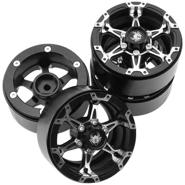 4Pack Vgoohobby 1.9 Metal Beadlock Wheels RC Wheel Rim Set 6-Spoke Compatible with Traxxas TRX4 Axial SCX10 AXI03007 Tamiya CC01